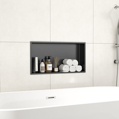 Niche de douche rectangulaire 24 po x 12 po en acier inoxydable