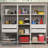 Madesa Garage Storage Rack with 4 Drawers and Open Shelves 78"L Multiuse Modular Organization Cabinet for Tools - White-516902847