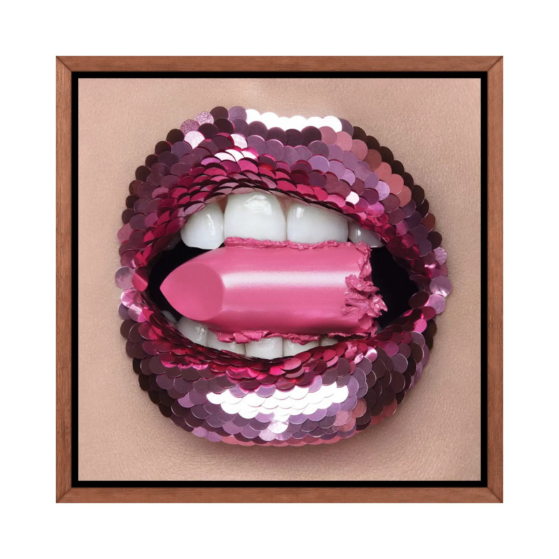 «Empty Calories» par Vlada Haggerty - impression d'art graphique, Cadre flottant brun, H 18 po x l 18 po x 1,5 po