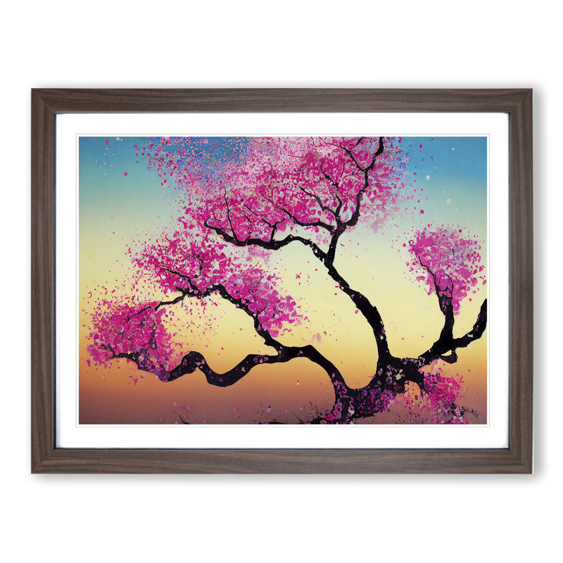 Wholesome Cherry Blossom Tree - Framed Print, 46cm H x 64cm W x 2cm D, Walnut Framed