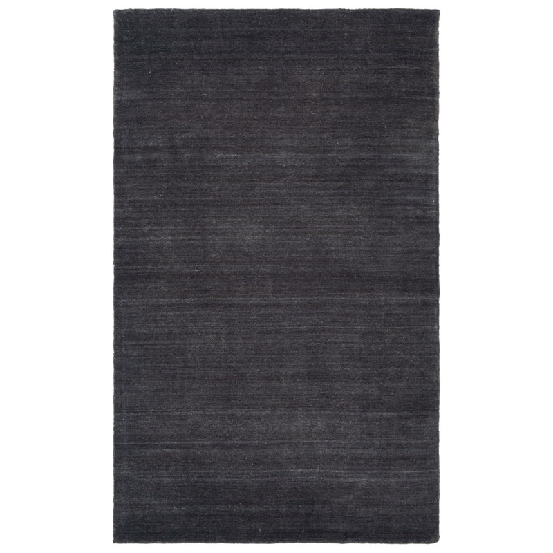 Tapis de couleur unie 80% laine, 20% coton touffeté à la main Addisyn, Rectangle 4 pi x 6 pi