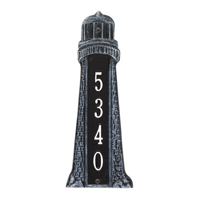 Lighthouse 4-Line Lawn Address Sign