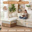 Canapé modulaire en L en chenille de 103 po à 4 places avec sièges de rangement Greer-390283776