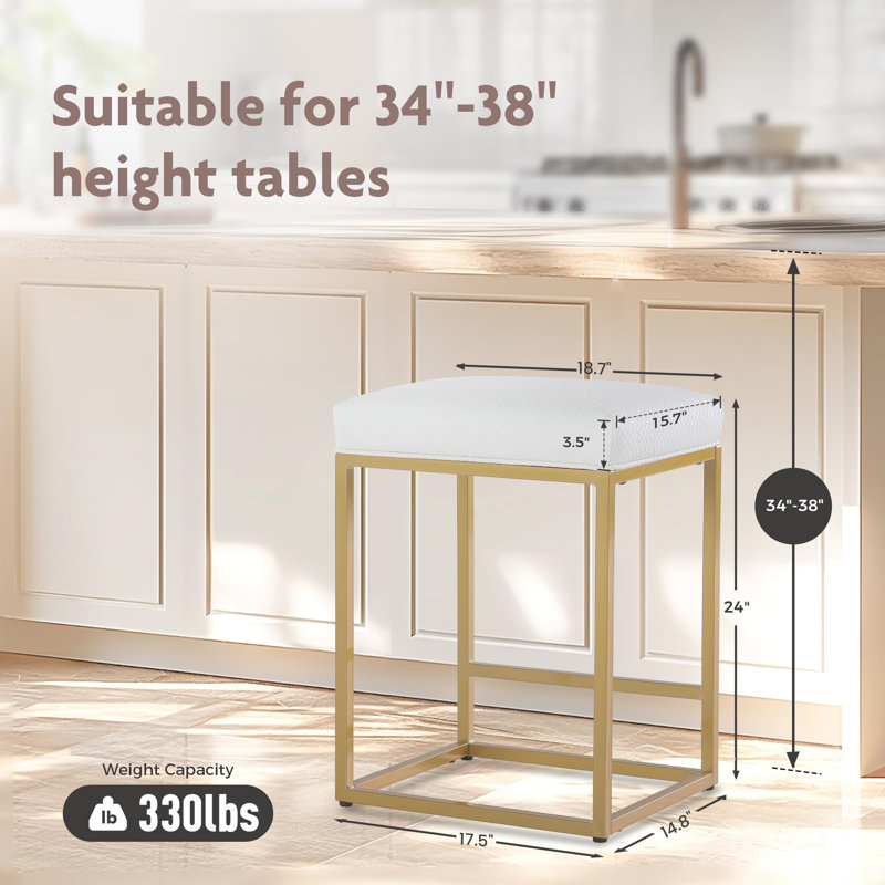 Counter Stool with Metal Frame