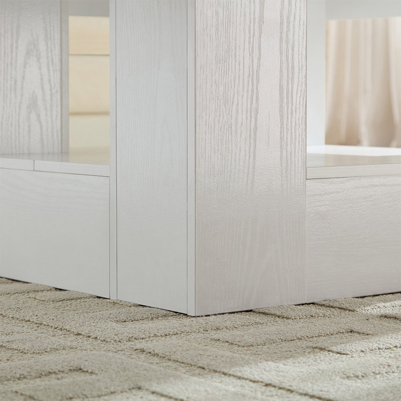 Table basse rustique carrée, White