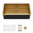 32" X 19"Undermountgoldsingle Bowlstainless Steelkitchen Sink16 Gauge10-Inch Depthscratch- Finishrear Drainsoundproofanti-Condensationdish Gridinstallation Guide 16 Gauge Gold Undermount Stainless