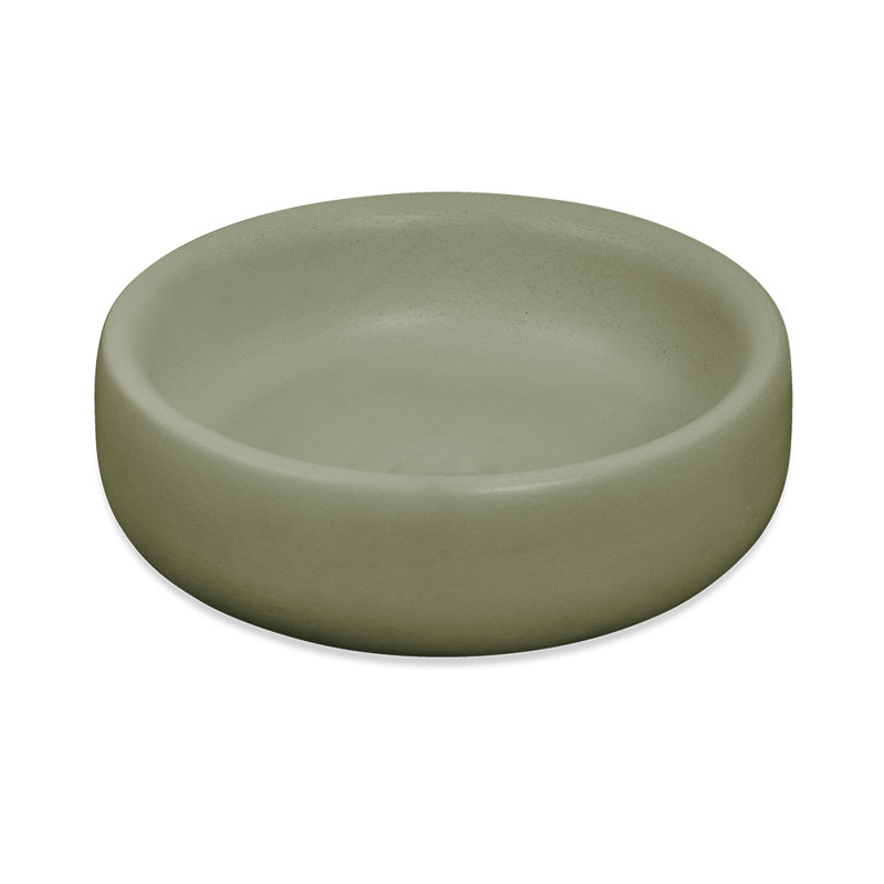 Newterra Handmade Circular Vessel Bathroom Sink, Moss