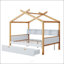 Lit maison en bois blanc