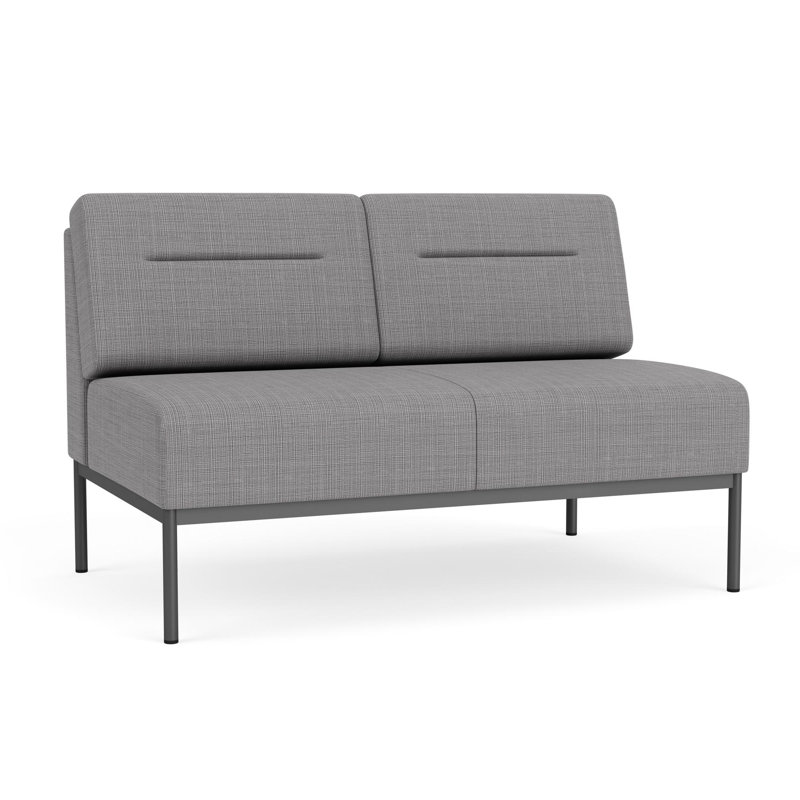 Causeuse Darsey, Gris anthracite, Gris chambray, Sans alimentation