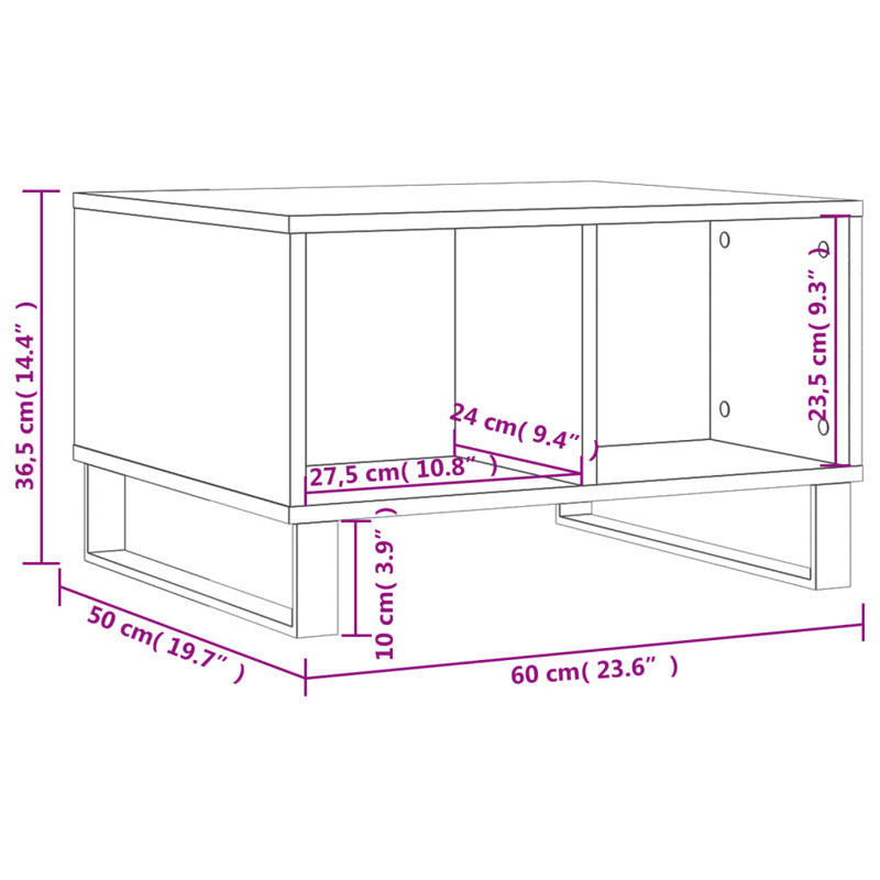 Mitra Sled Coffee Table with Storage, High Gloss White