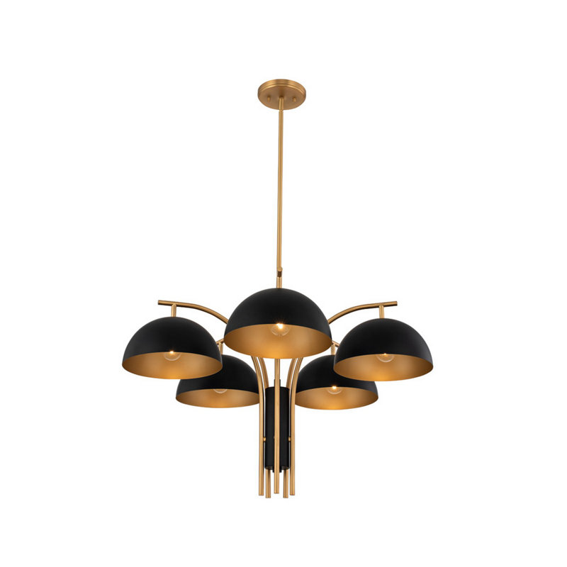 Lustre noir mat 5 lumières Marcel / Marcel