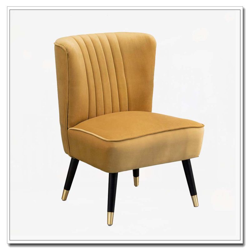Fauteuil d'appoint en velours, Doré