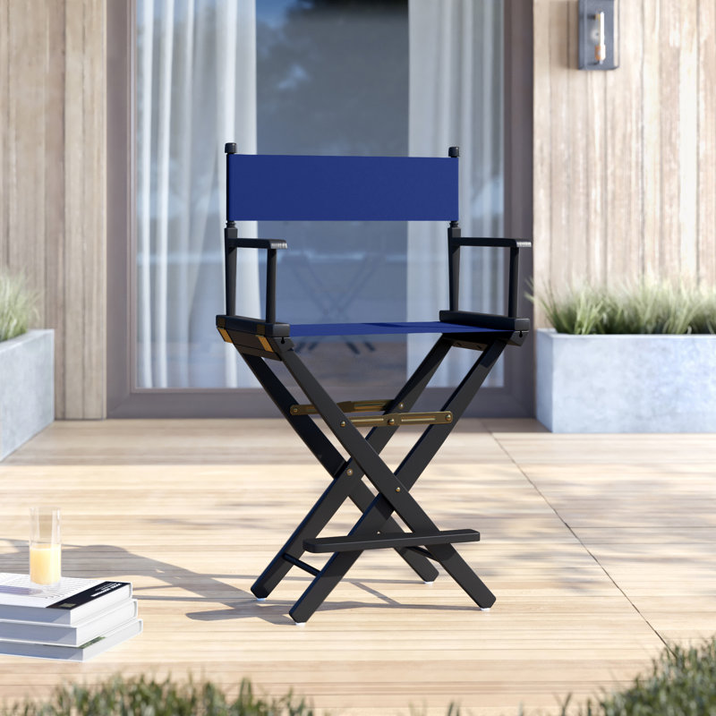 Alyzon Folding Director Chair, Black, Navy