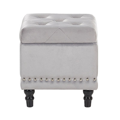 Reaves 37cm Wide Velvet Square Solid Colour Ottoman with Storage