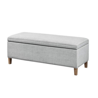 Ample banc de rangement avec fonction de fermeture en douceur et armoire rectangulaire en bois massif gris