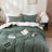 Solayne 100% Washed Cotton Duvet Cover Set with Faux Hemp Texture, Solid Color, Zipper Closure and Corner Ties-111685176-111685178