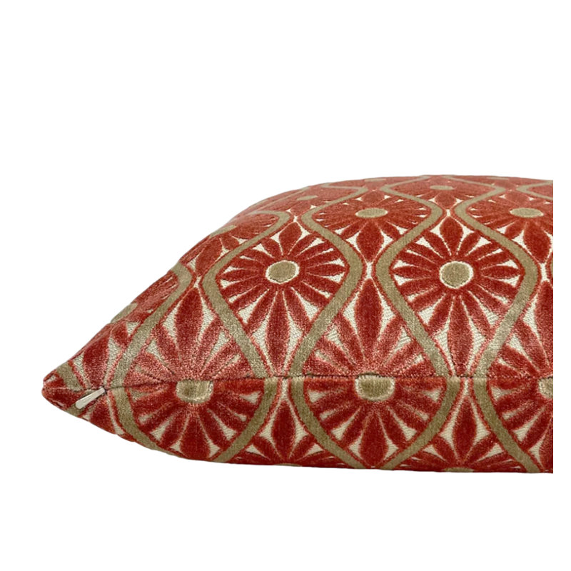 Housse de coussin décoratif en velours corail, Carré 20 po