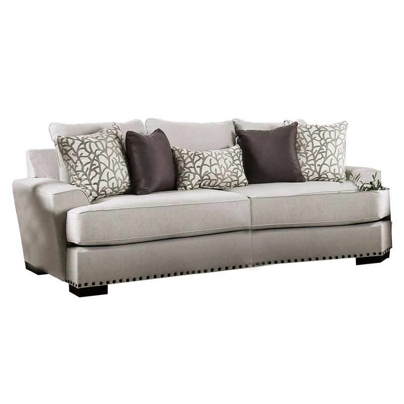 Canapé Coty, 101 pouces gris clair, 5 coussins décoratifs, coussin de siège en forme de T