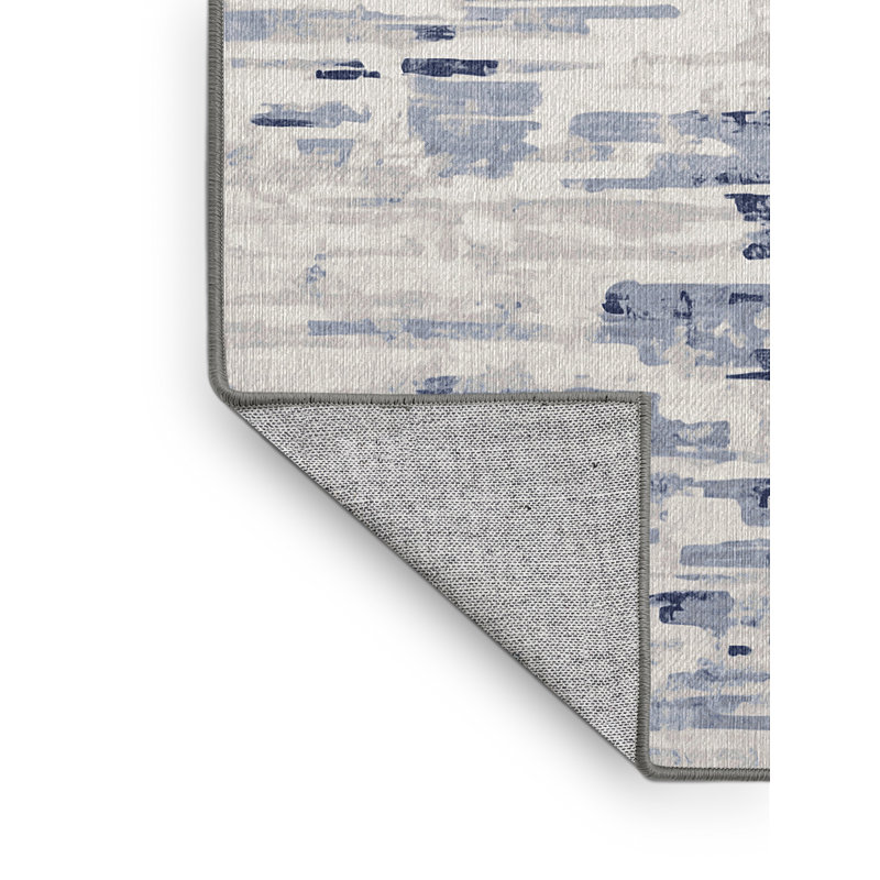 Machine Washable Gray Area Rug, Square 6'