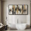 «Black Gold Abstract Design Art», reproduction d'art sur toile encadrée extra large-720422619-720422613