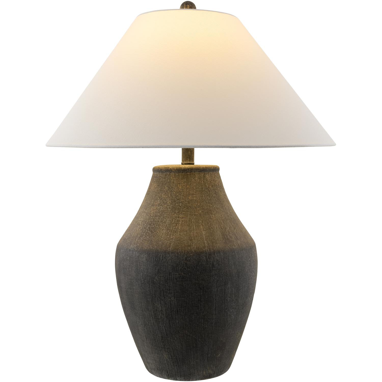Batavia Ceramic Table Lamp, Black, White