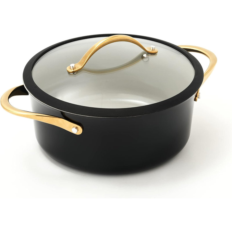 8 - Piece Non-Stick Aluminum Cookware Set, Black