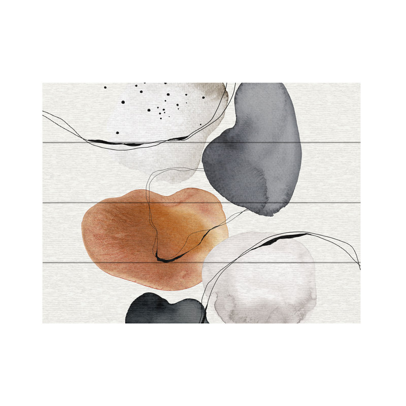 The Miuus Studio Abstract World Wood Slat Art, H 18 po x l 22 po