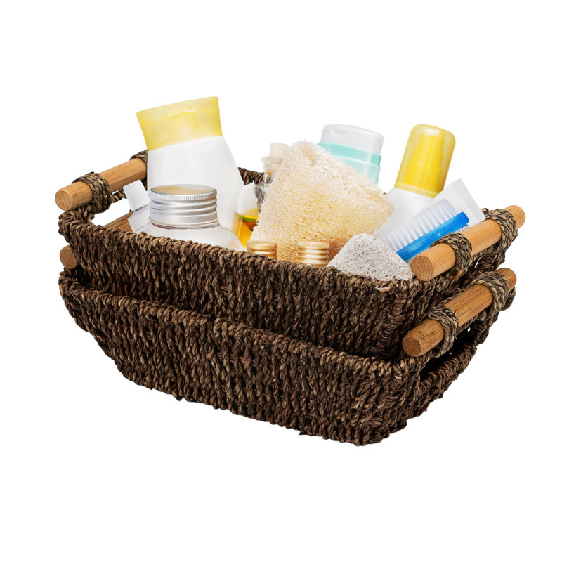 Petit panier de rangement en osier 2, Brun