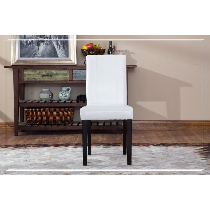 Chaise Parson Style Style, Simili cuir blanc