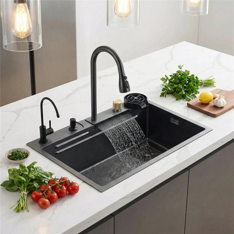 Évier de cuisine en acier inoxydable encastrable 29,5 po L 29,5 po