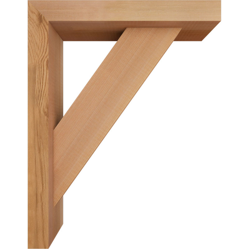 Traditional Block Bracket with Offset Brace, 18 x 14, 3 1/2"W Western Red Cedar (Smooth)