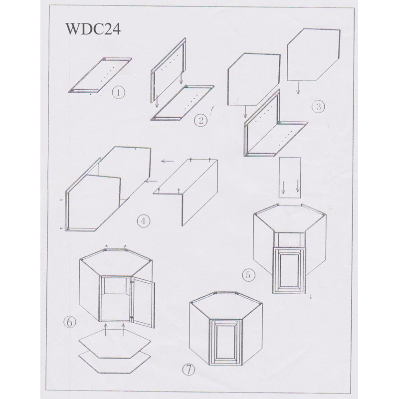 L&C Cabinetry 24 W x 24 D x Ready-to-Assemble Plywood Recessed Panel Corner Wall Cabinet in Matte, 42" H x 24" W x 24" D