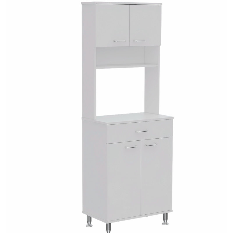 Stylish Two Double Door Cabinet-66.81" H x 14.21" W x 23.91" D, White