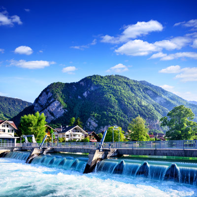 Aare River by Alxpin - Wrapped Canvas Print