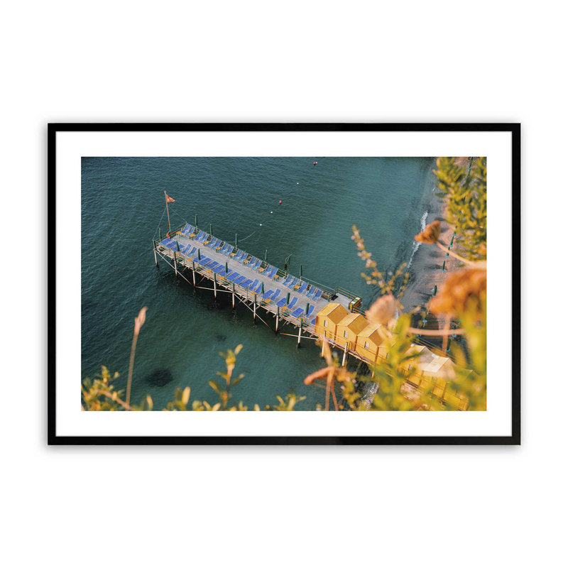 «Blue Serenity Rolled Print», H 12 po x l 15 po x P 1,25 po, Cadre photo noir satiné