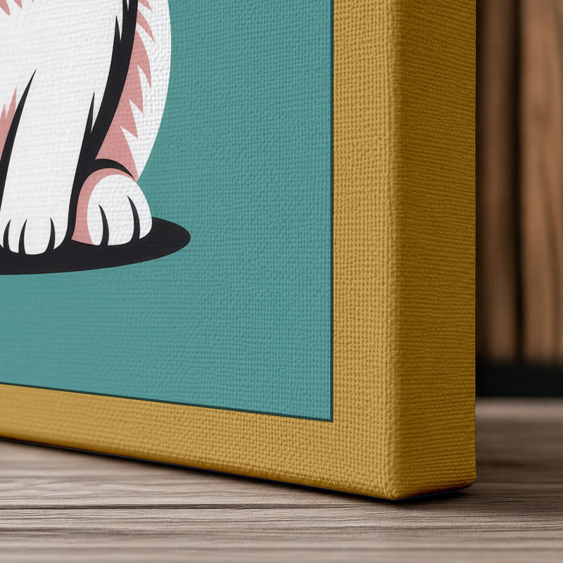 Curious Rabbit Modern - Wrapped Canvas, 30x20 - 76.2 x 50.8 cm, Ochre Border