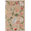 Tapis en laine bouclé / crocheté floral fait à la main en brun / vert / rouge-1336418504