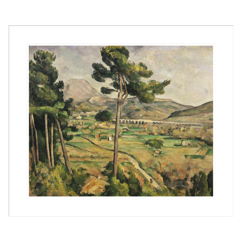 «Mont Sainte-Victoire and the Viaduct of the Arc River Valley» par Paul Cézanne, impression giclée encadrée