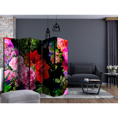 Gottardo 225cm W x 172cm H 5 - Panel Solid Wood Folding Room Divider