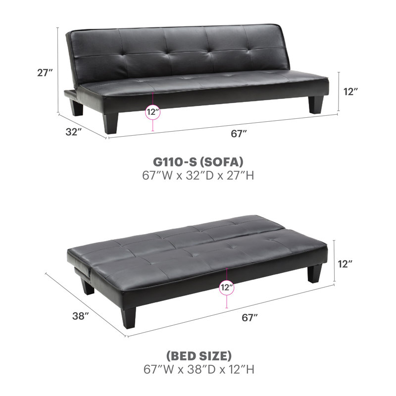 Versatile Contemporary Sofa Bed, Black