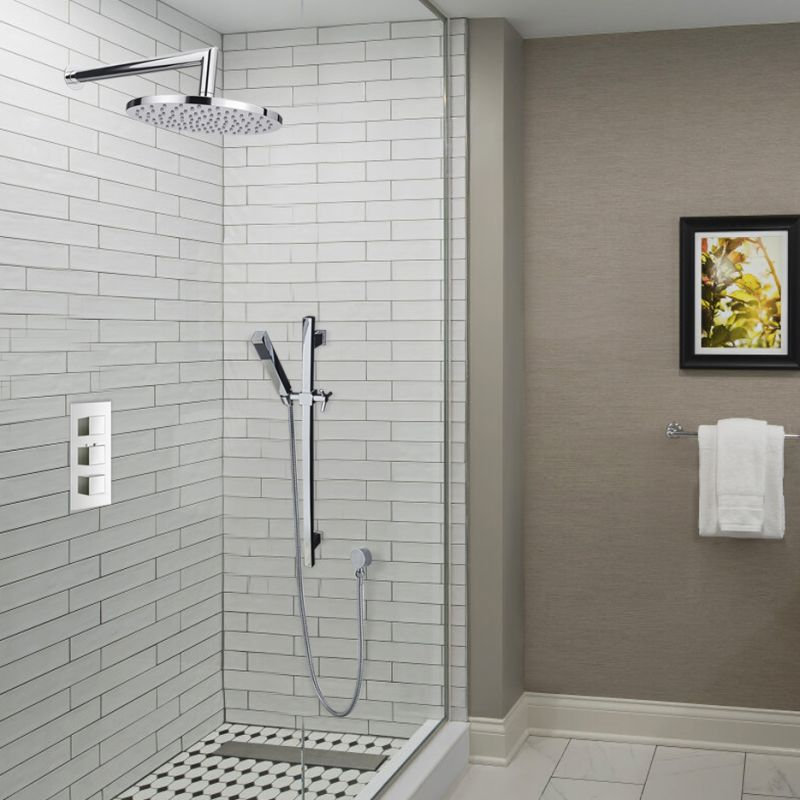 Juno 8"Chrome Plated Wall Mount Shower Head Set with Hand Shower