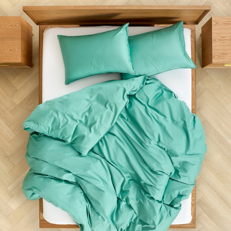 Ensemble de housse de couette turquoise - 3 pièces - Double, Lit double, Turquoise