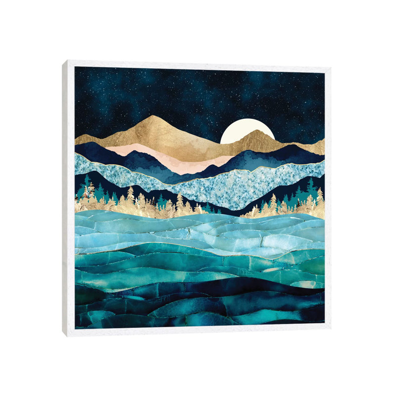 Midnight Ocean - Print on Canvas, 66.04 cm H x 66.04 cm W, White Framed