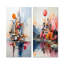 «Magical Castle Lake Sunrise - Châteaux abstraits», ensemble de 2 reproductions d'art mural-102577534-102577531