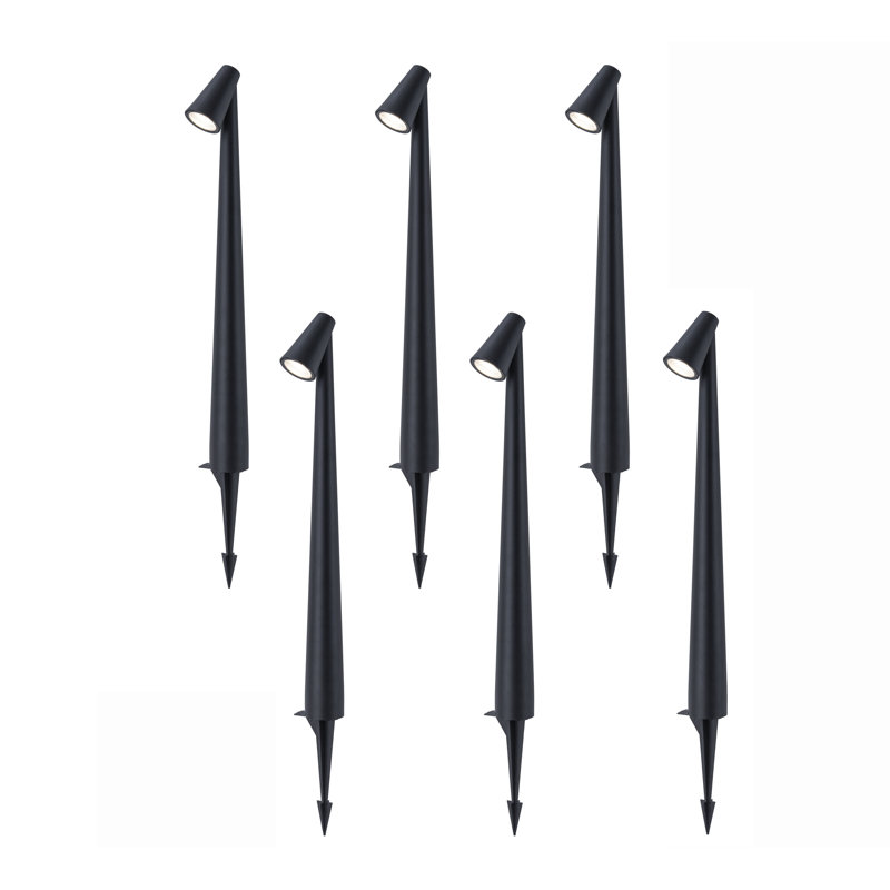 Low Voltage Black Aluminum Led Path Lights With Frosted Glass