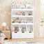 Bibliothèque 55,5 "H standard pour enfant avec 3 niveaux de bibliothèque, l 39,3" moderne avec rangement pour jouets pour chambre d'enfant, salle de jeux, jardin d'enfants, blanc-108988247