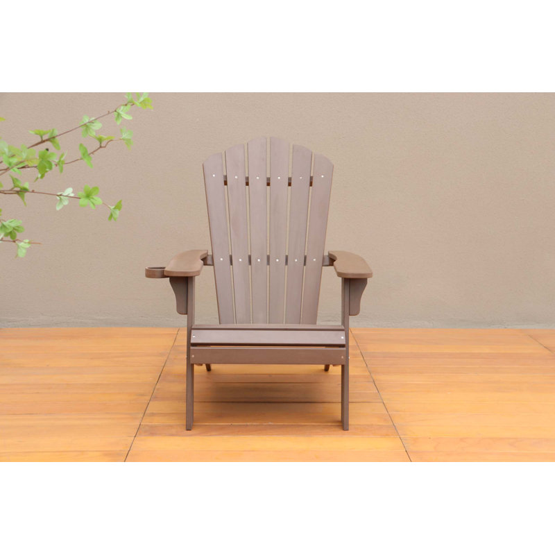 Chaise Adirondack en polystyrène durable pour la détente, Brun