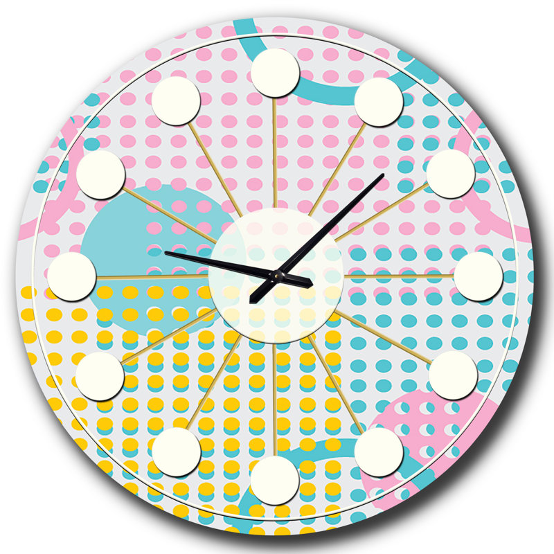 Horloge murale circulaire Mid-Century, Petit