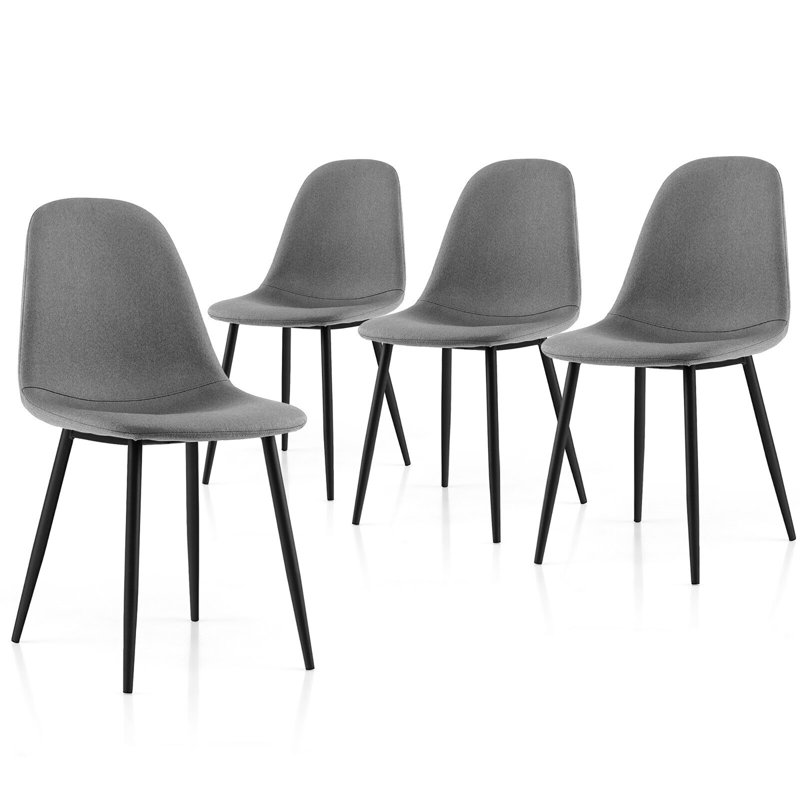 Bassiru 19'' H Linen Upholstered Side Chair, Gray