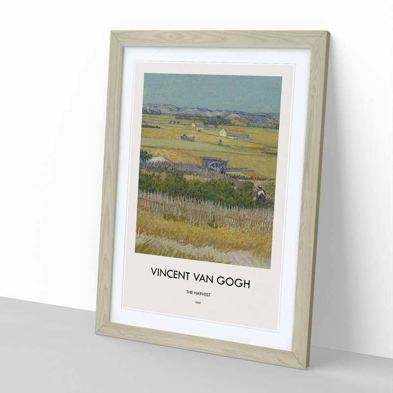 The Harvest by Vincent Van Gogh - Picture Frame Painting, Oak Framed, 65cm H x 48cm W x 2cm D